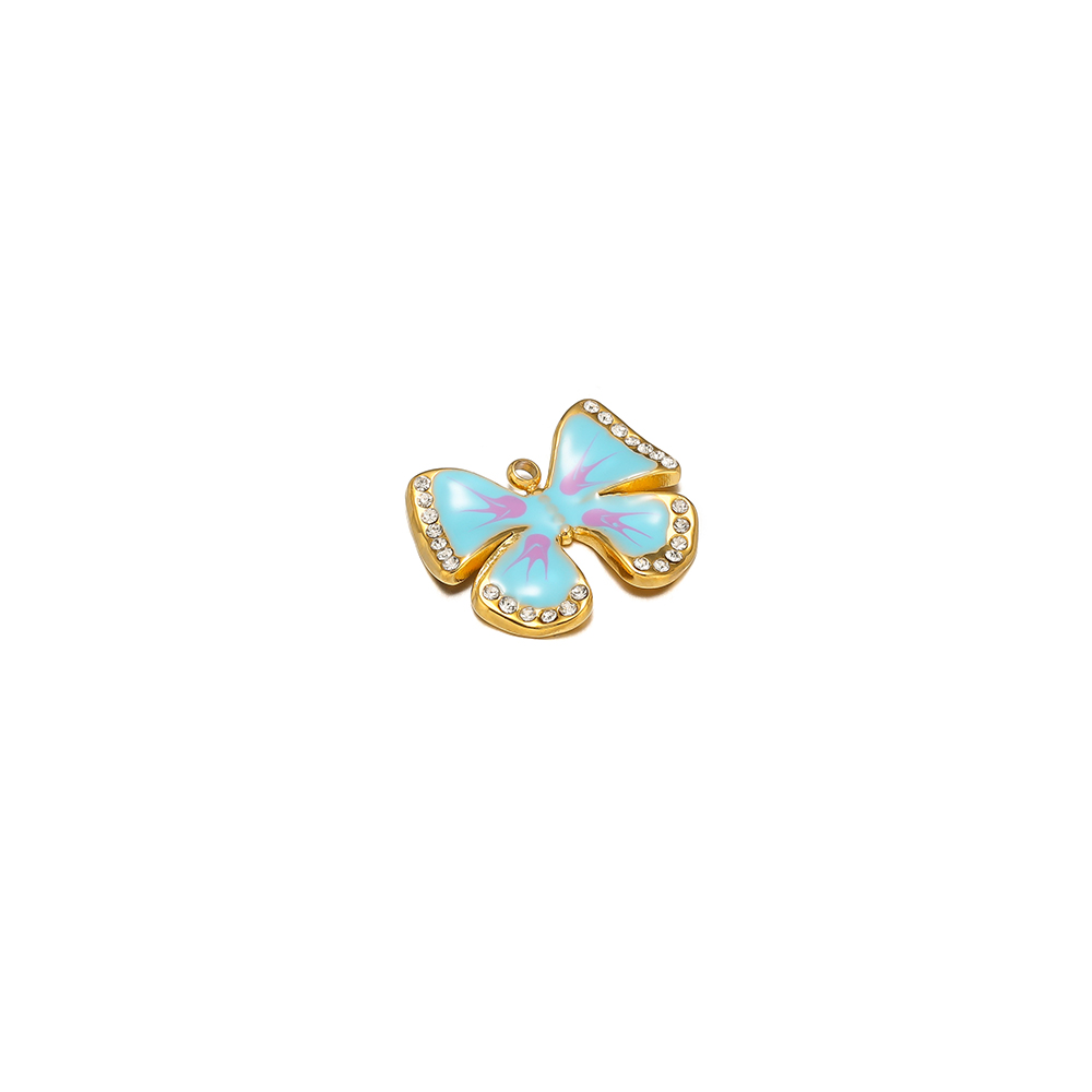 Butterfly Pendant Necklace - Breloques papillon en émail, pendentifs multicolores