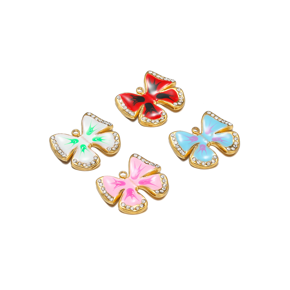 Breloques papillon en émail, p - Butterfly Pendant Necklace avis et prix
