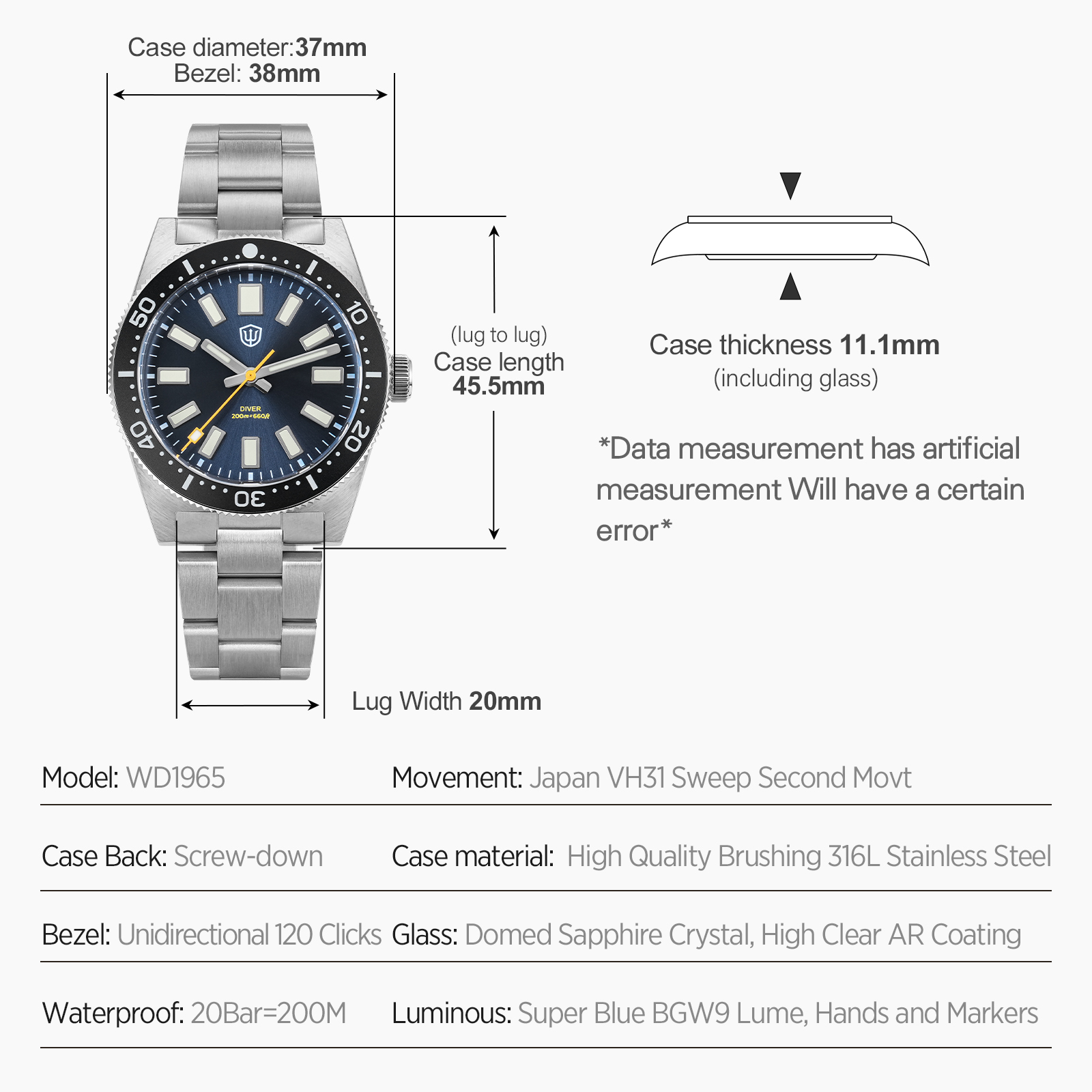 Watchdives – montre-bracelet p - Jewelry And Watches avis et prix