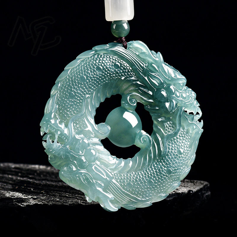Collier pendentif en jade bleu - Jewelry & Watches Sp Z Oo Opinie avis et prix