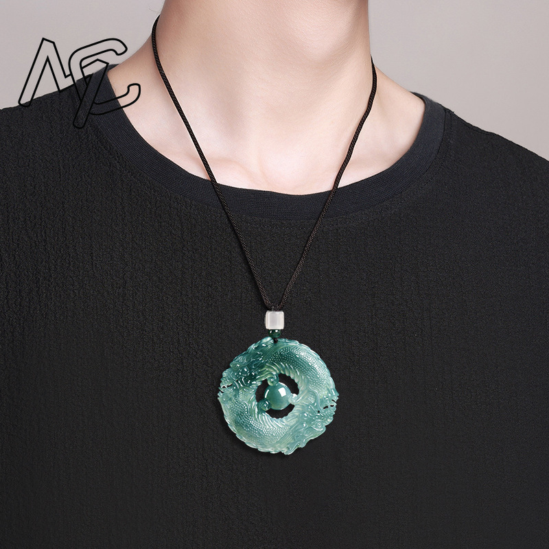 Collier pendentif en jade bleu - Jewelry & Watches Sp Z Oo Opinie avis et prix