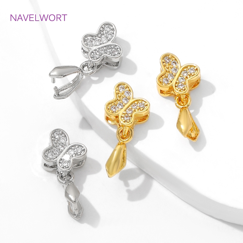 Bails de pincement en laiton p - Butterfly Pendant Necklace avis et prix